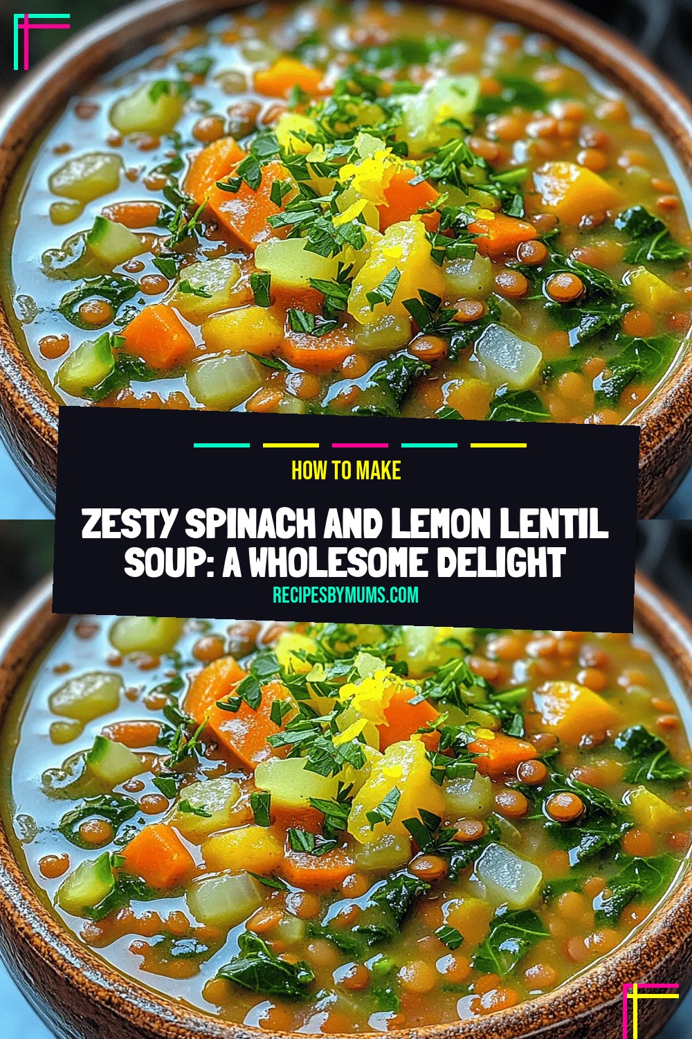 Zesty Spinach and Lemon Lentil Soup: A Wholesome Delight