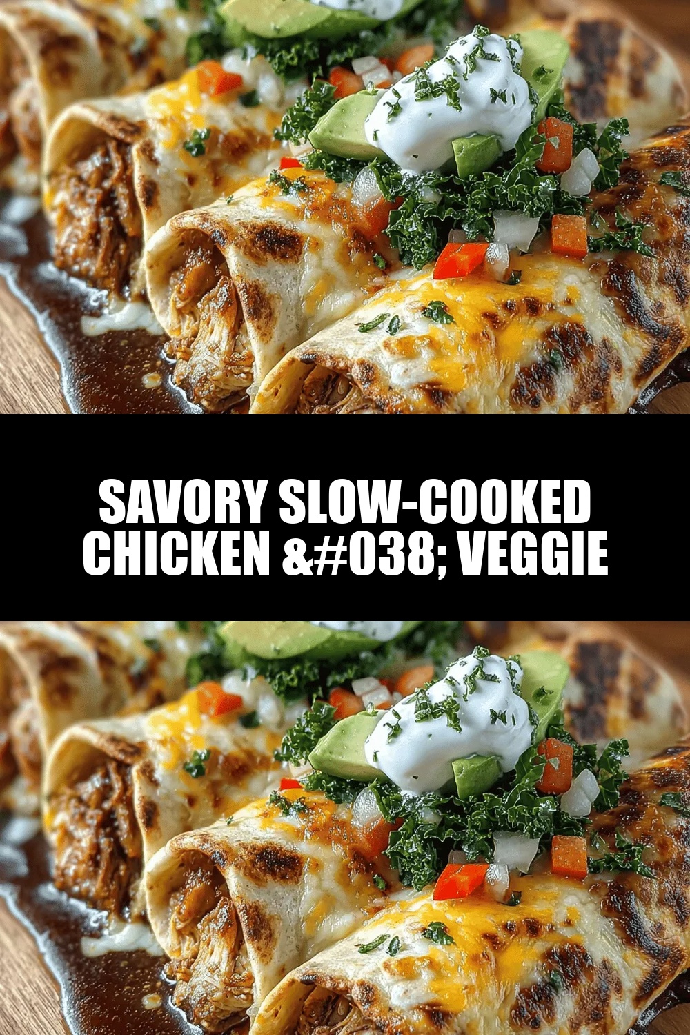 Savory Slow-Cooked Chicken & Veggie Wraps