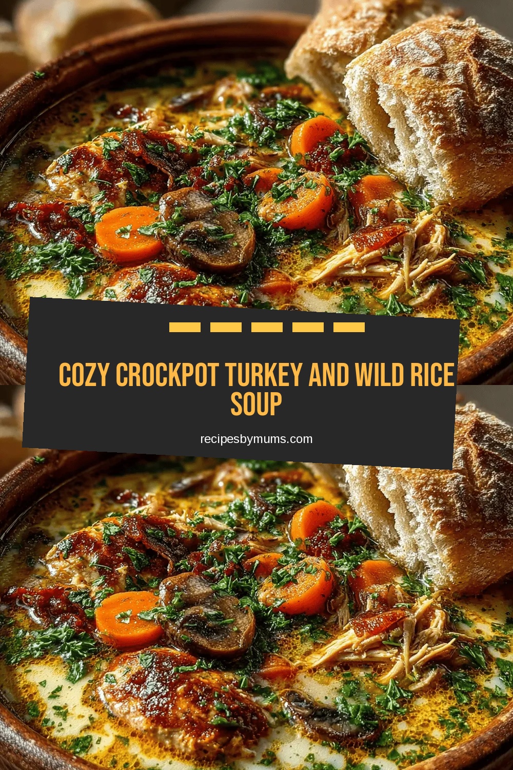 Cozy Crockpot Turkey and Wild Rice Soup