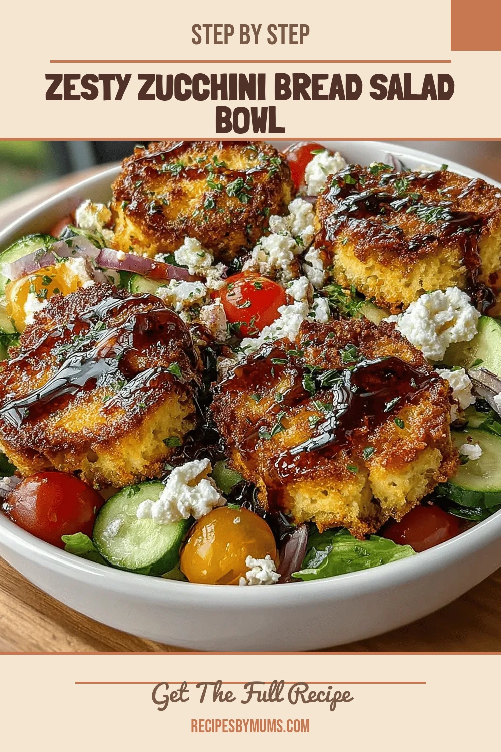 Zesty Zucchini Bread Salad Bowl