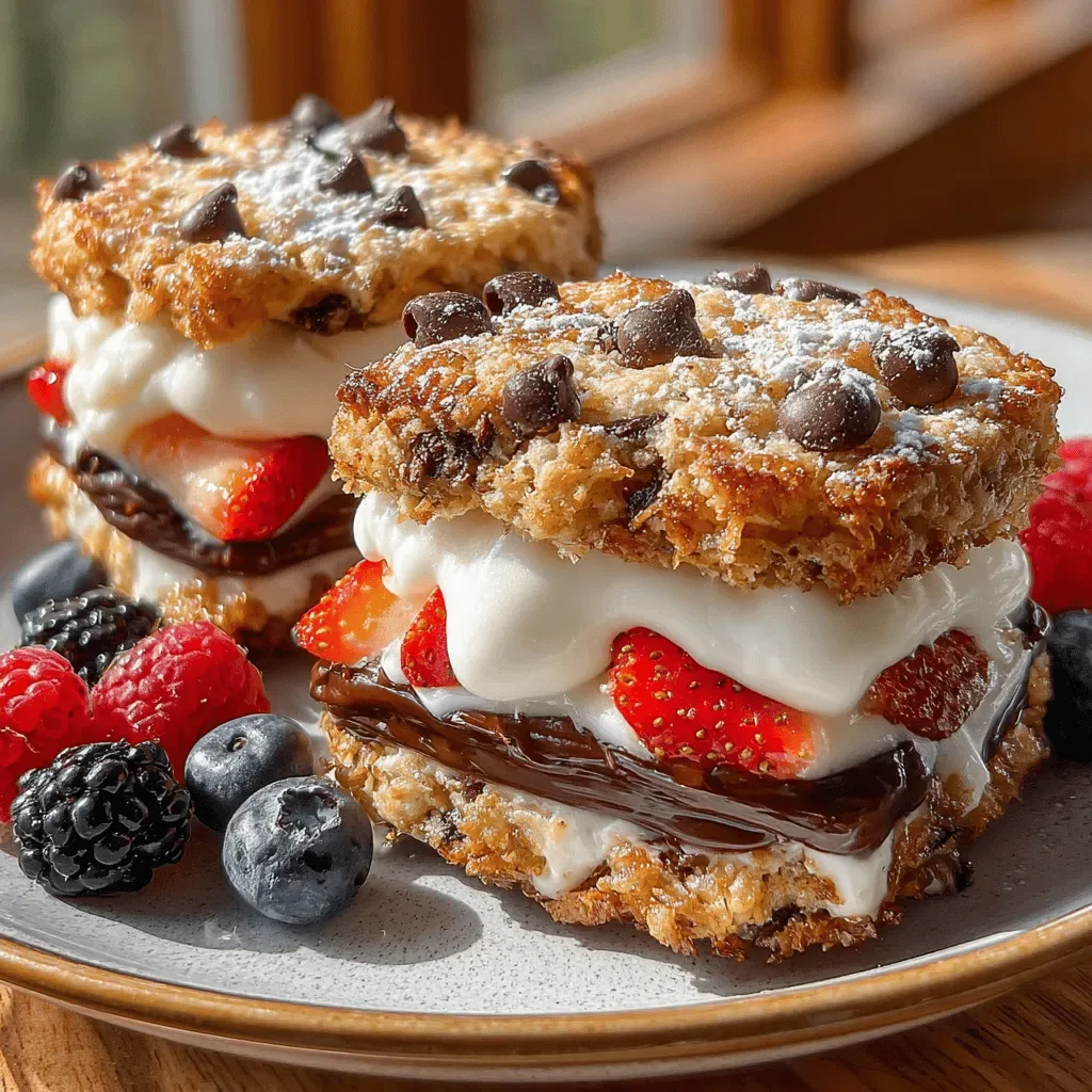 Frosty Banana Oat Cookie Sandwiches