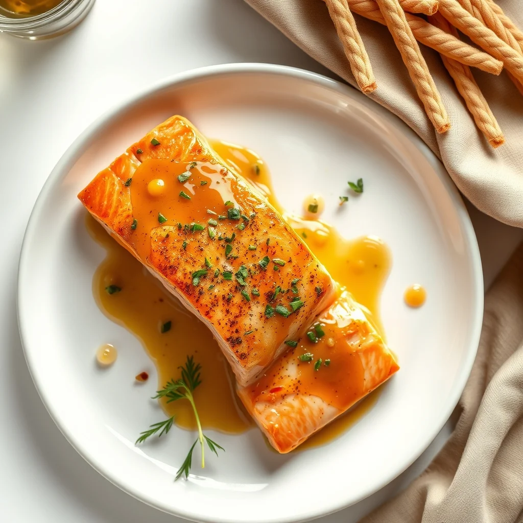 Baked Salmon with Honey Mustard Glaze