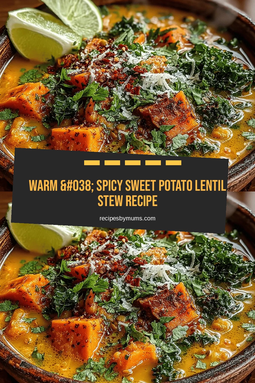 Warm & Spicy Sweet Potato Lentil Stew Recipe