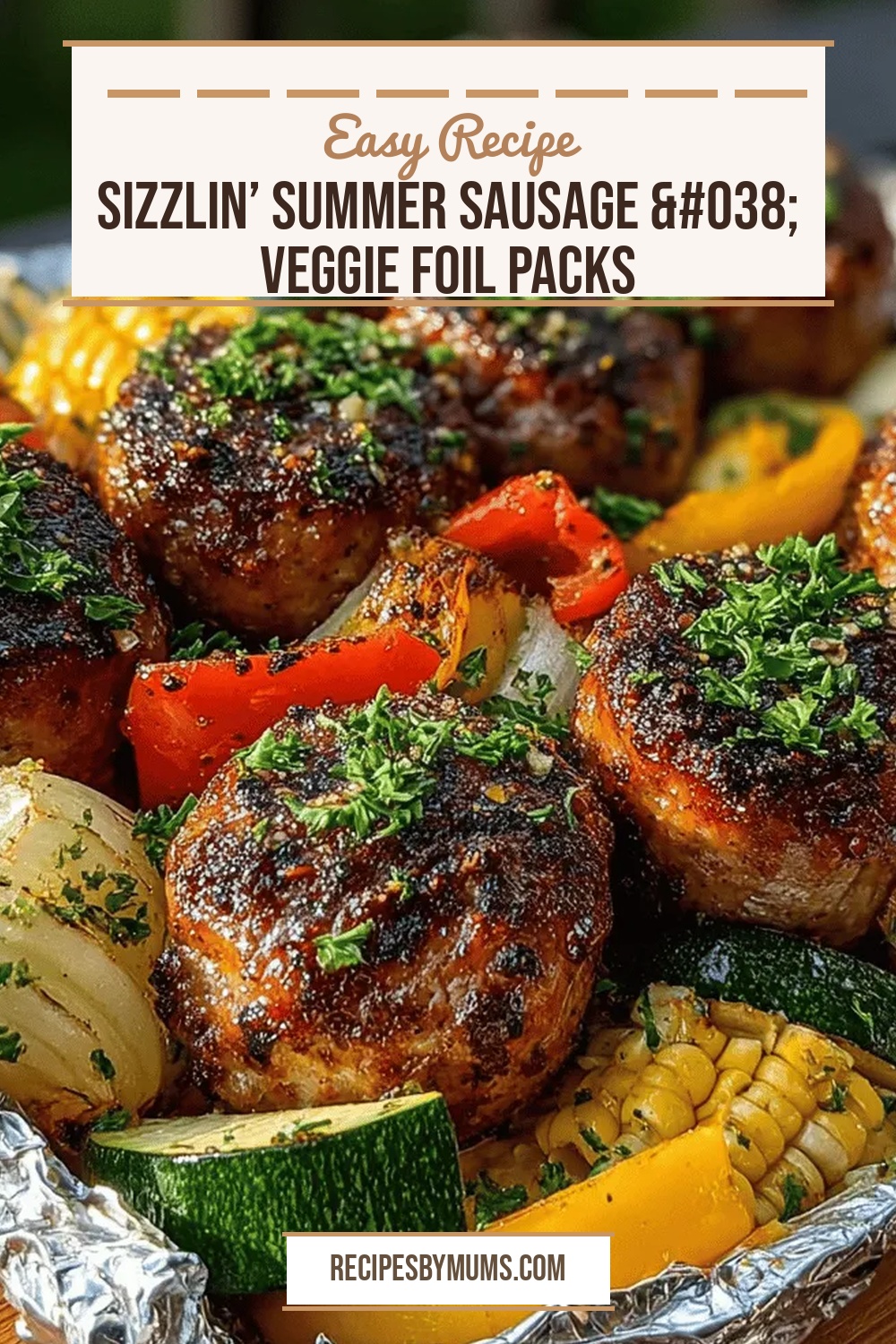 Sizzlin’ Summer Sausage & Veggie Foil Packs