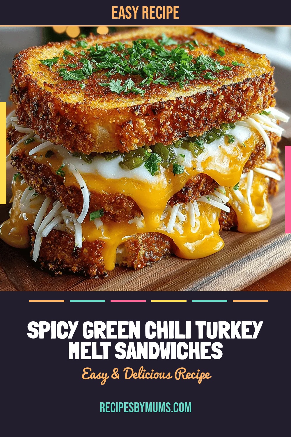 Spicy Green Chili Turkey Melt Sandwiches