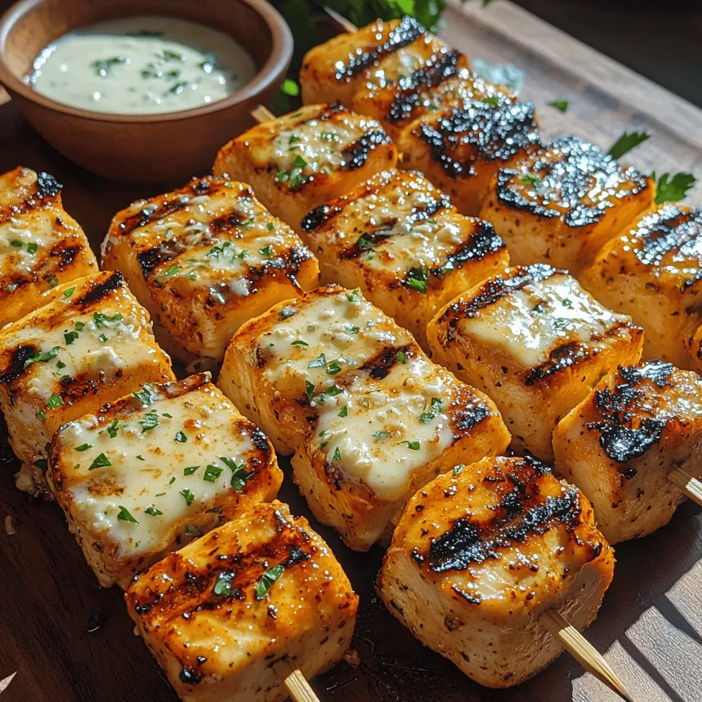 Grilled Ranch Garlic Parmesan Chicken Skewers Recipe