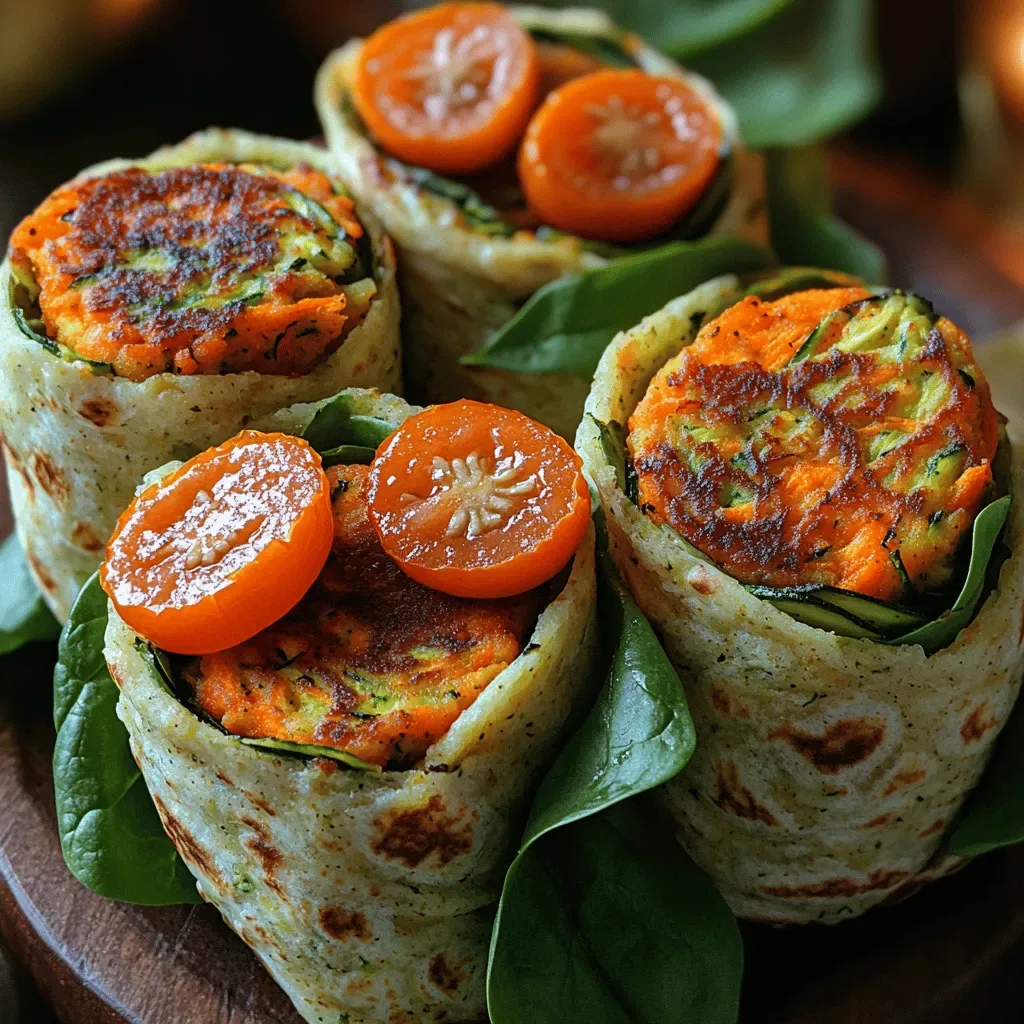 Crispy Carrot Zucchini Fritter Wraps Recipe