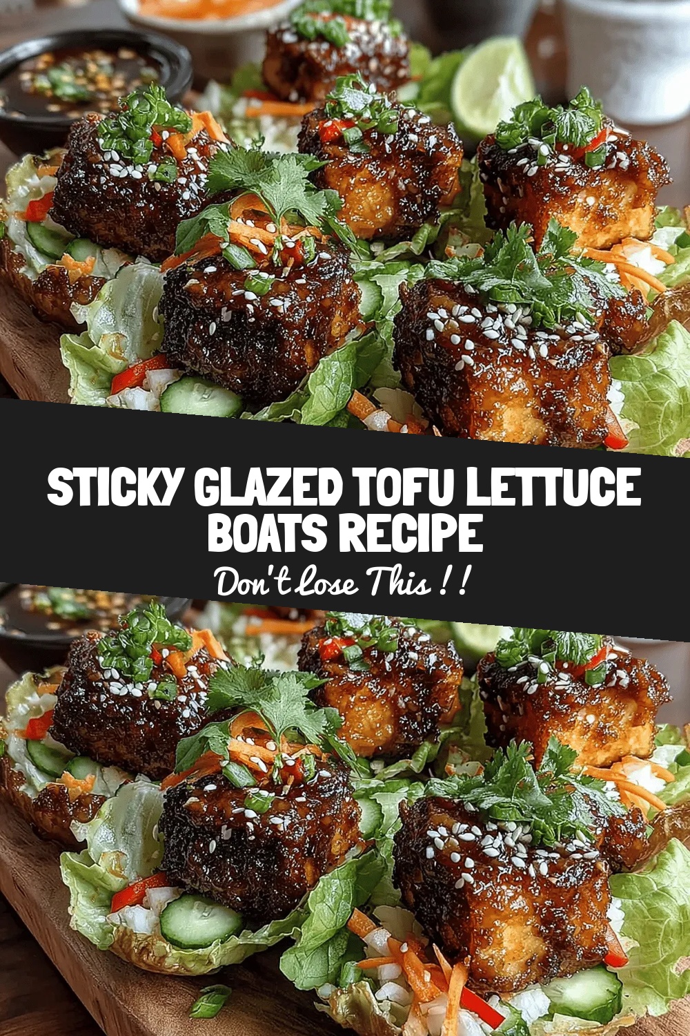 Sticky Glazed Tofu Lettuce Boats Recipe