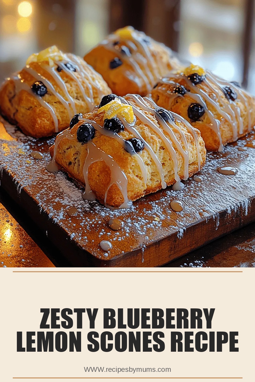 Zesty Blueberry Lemon Scones Recipe