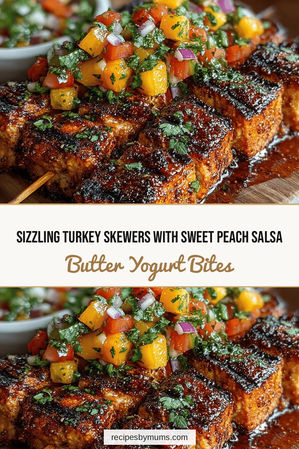 Sizzling Turkey Skewers with Sweet Peach Salsa