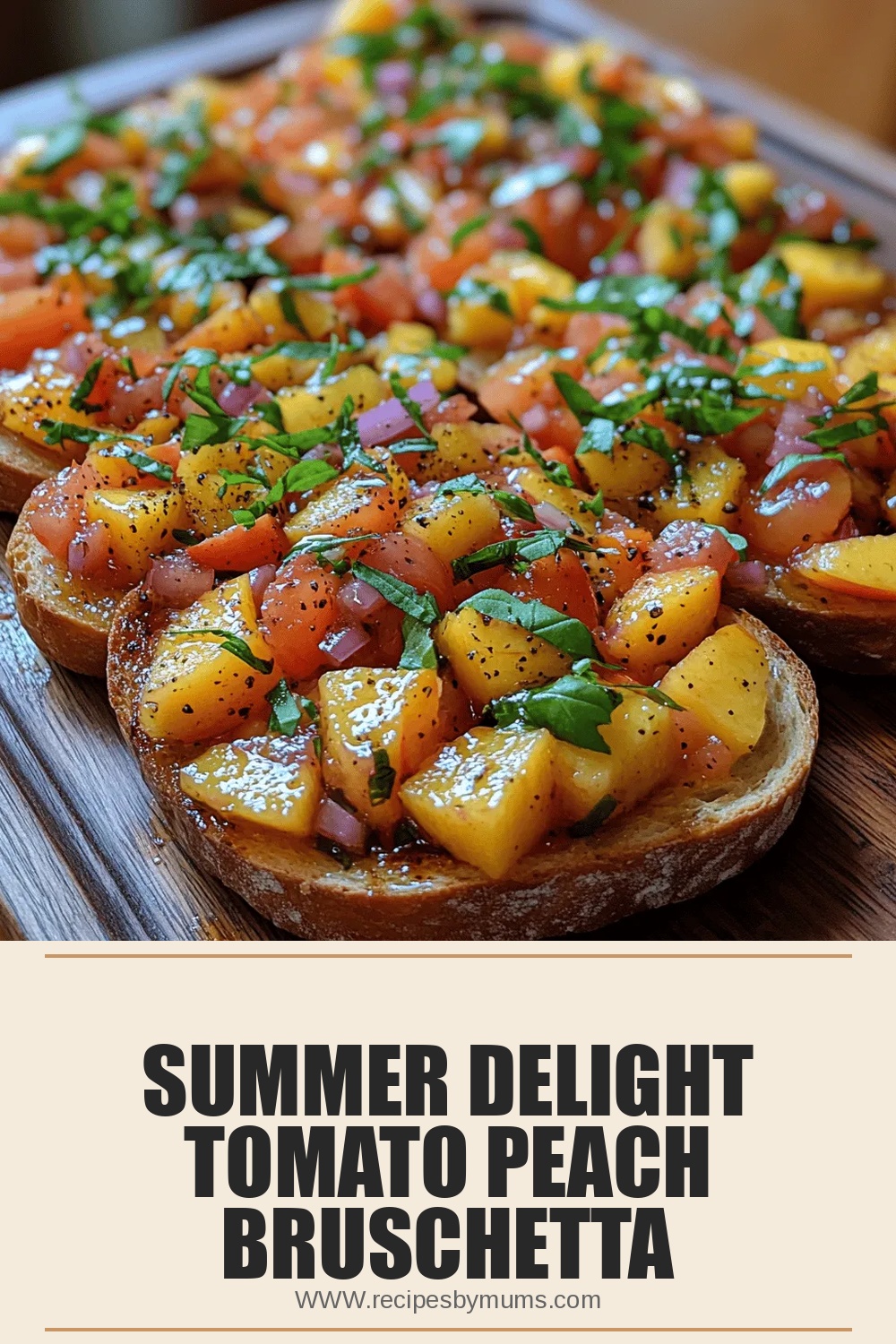 Summer Delight Tomato Peach Bruschetta