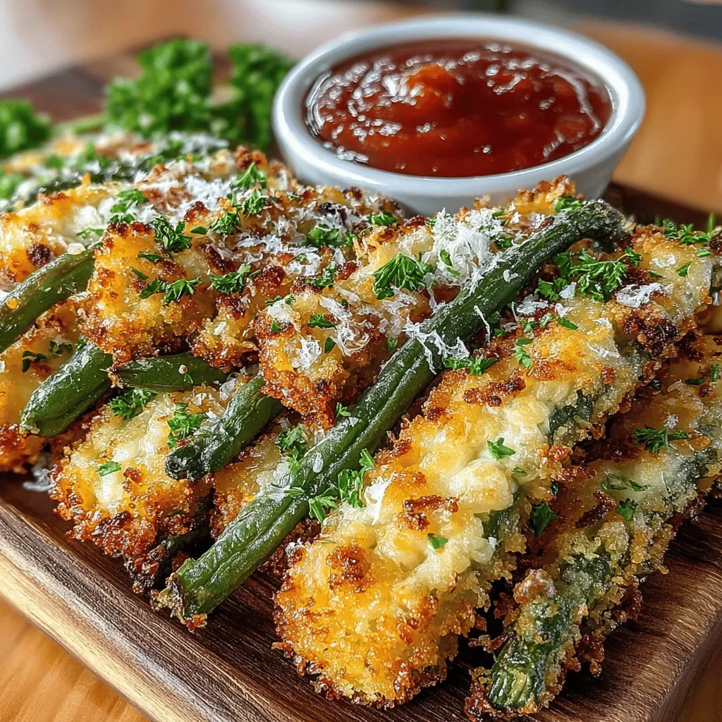 Crunchy Garlic Parmesan Green Bean Fries