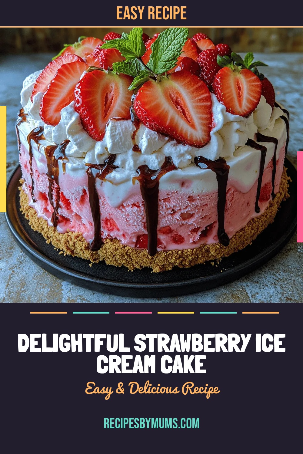 Delightful Strawberry Ice Cream Cake
