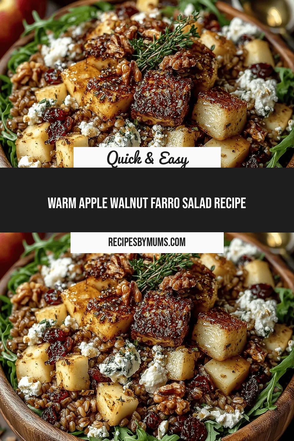 Warm Apple Walnut Farro Salad Recipe