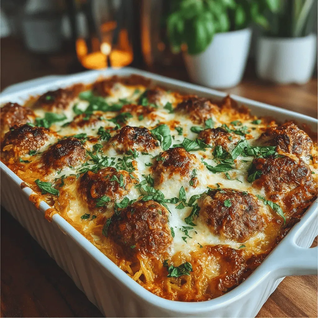 Spaghetti Squash and Meatball Bake