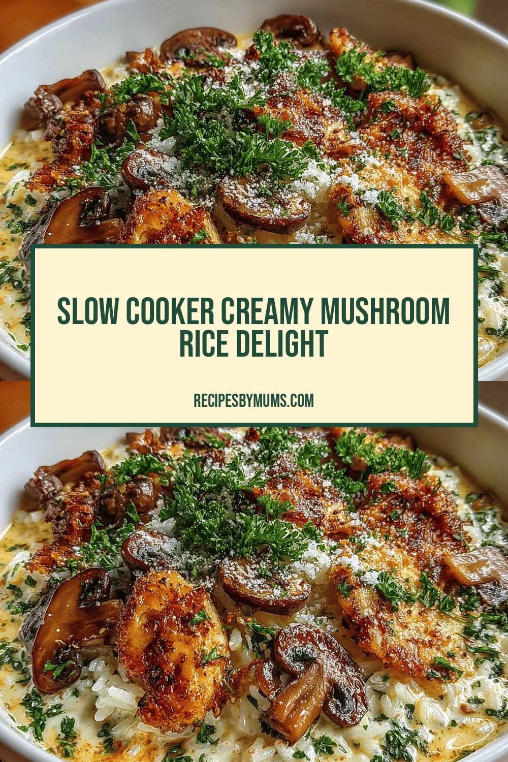Slow Cooker Creamy Mushroom Rice Delight