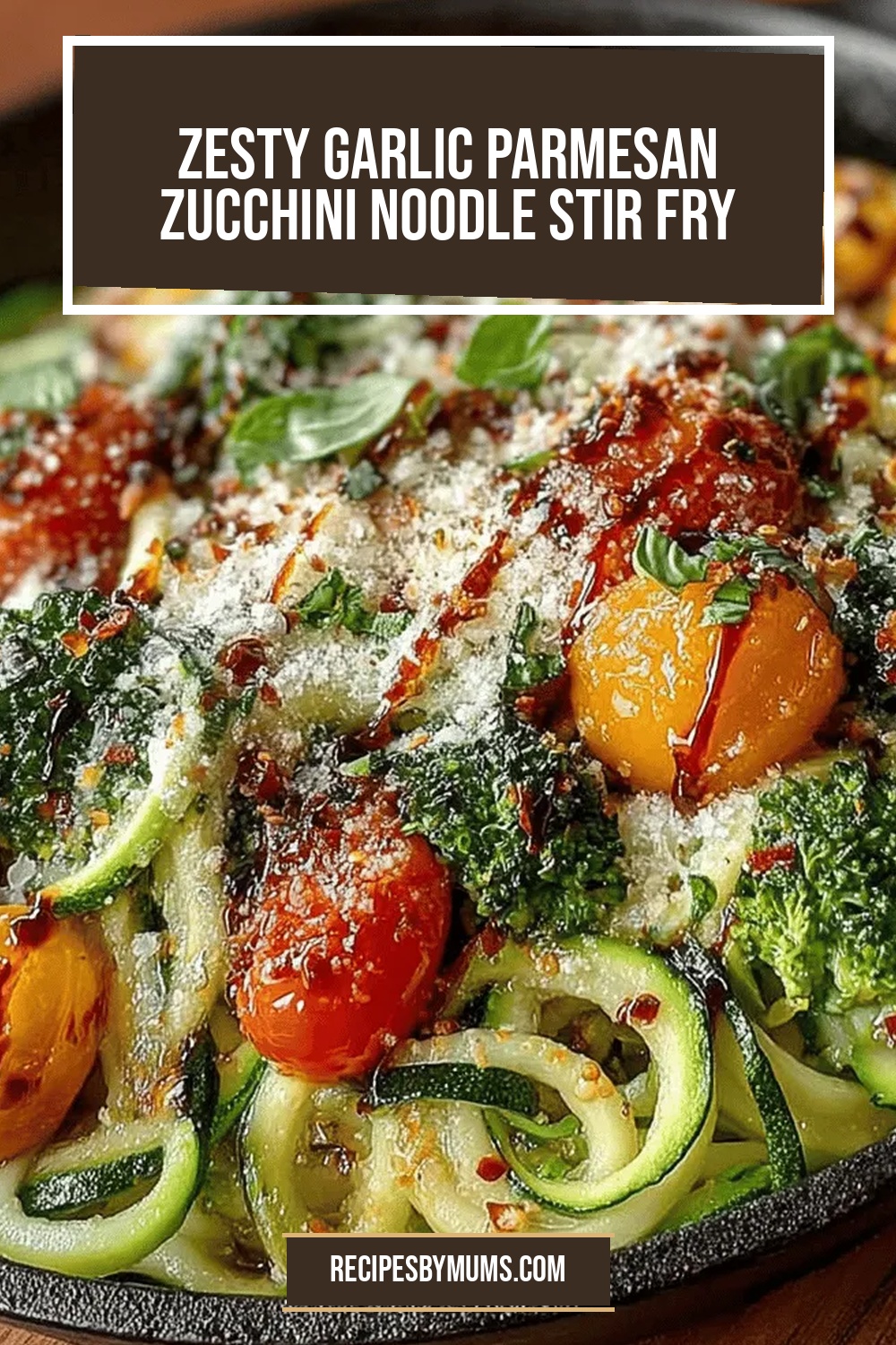 Zesty Garlic Parmesan Zucchini Noodle Stir Fry