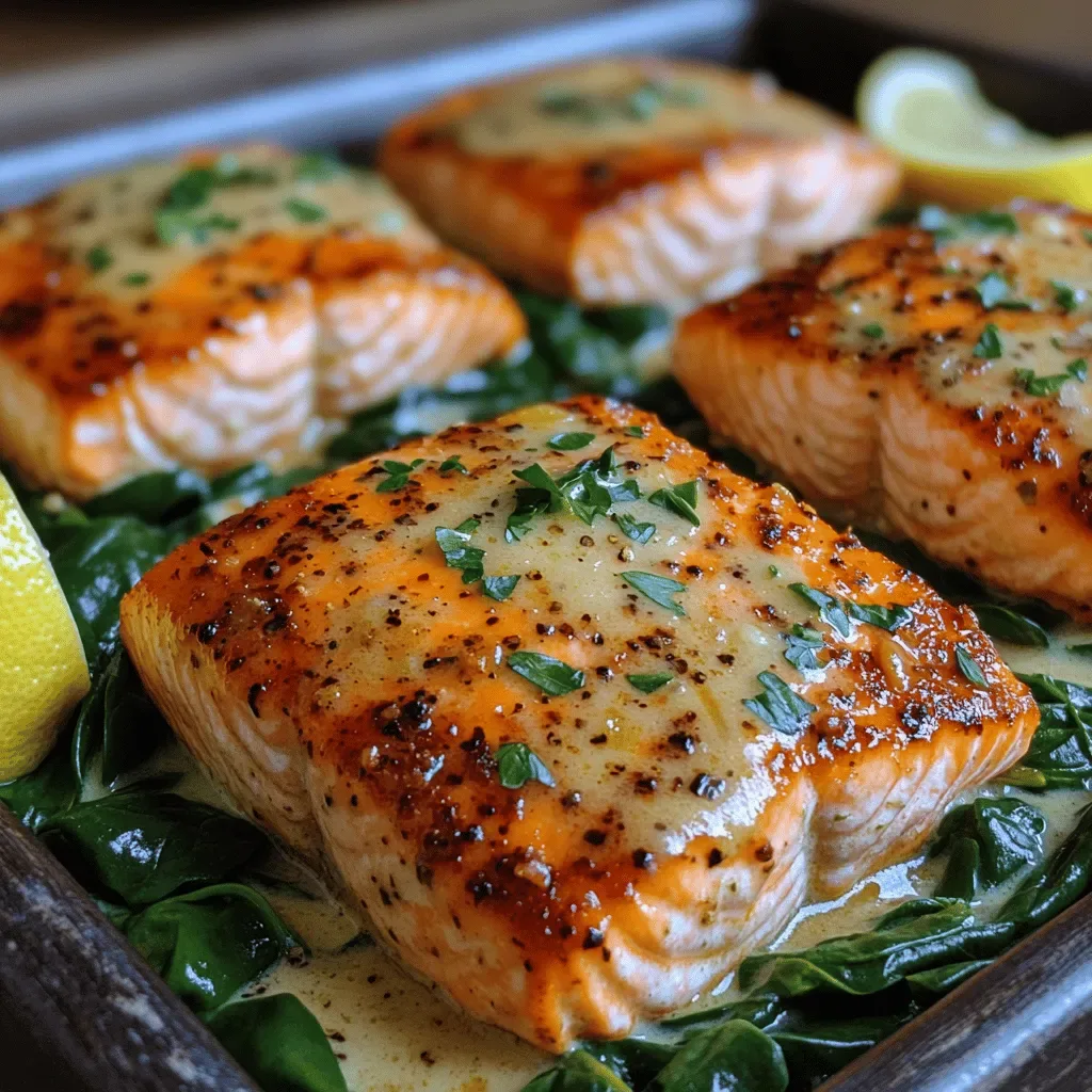 Creamy Garlic Butter Salmon with Spinach & Lemon: A Culinary Delight