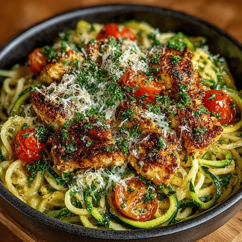Garlic Butter Chicken Zucchini Pasta Recipe