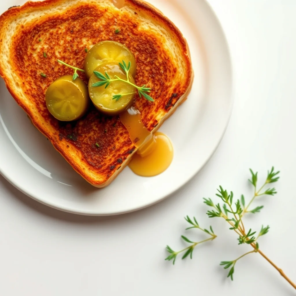 Grilled Cheese With Pickles And Hot Honey