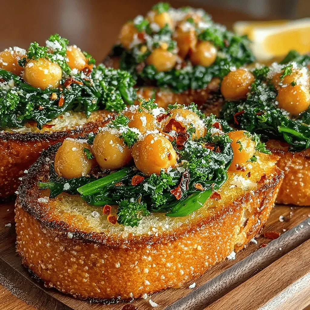 Garlic Butter Chickpea & Spinach Toasts: A Flavorful Delight