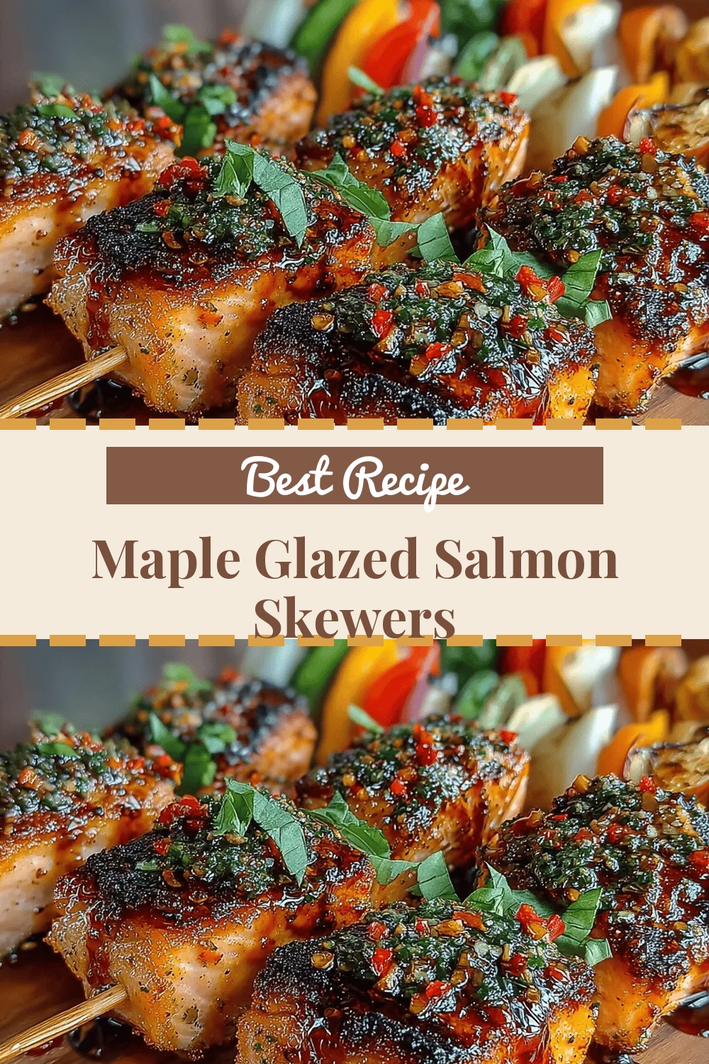 Maple Glazed Salmon Skewers