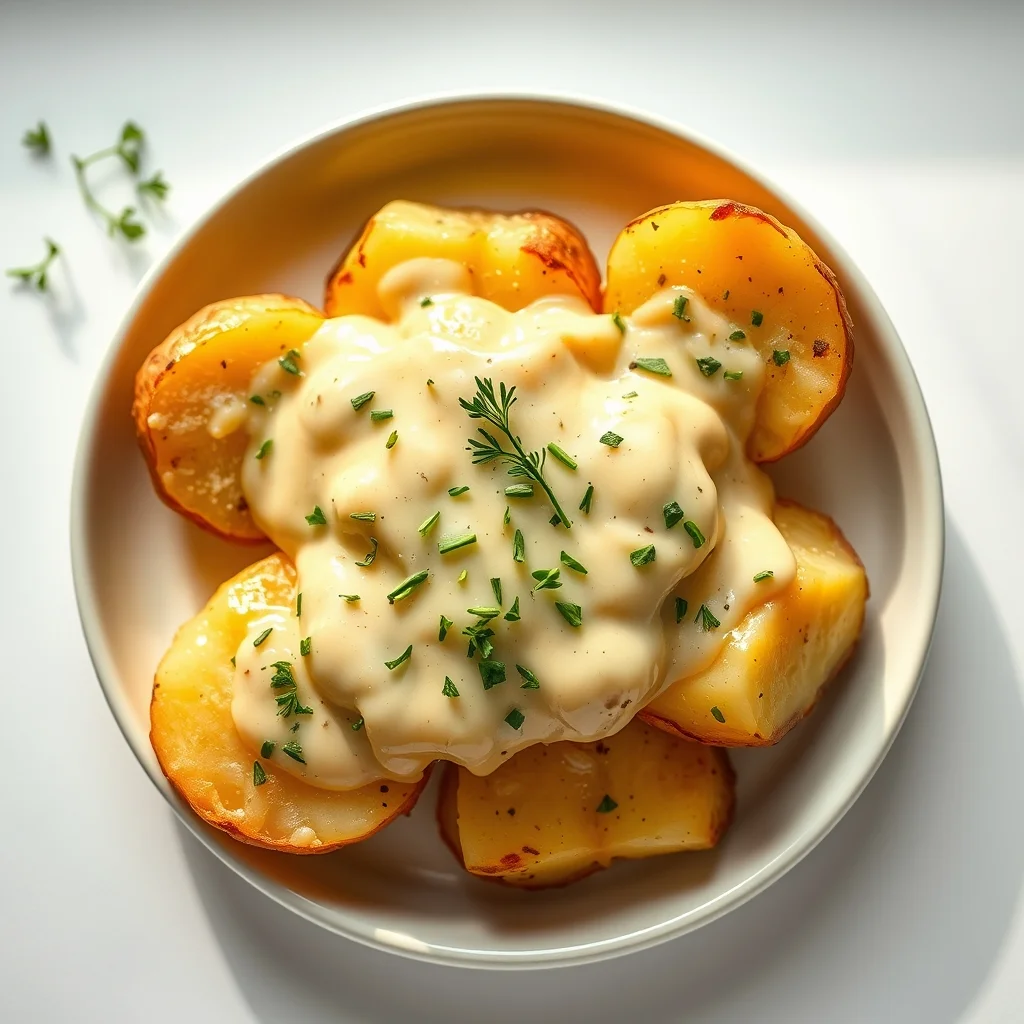 Herb Butter Gravy Loaded Potatoes