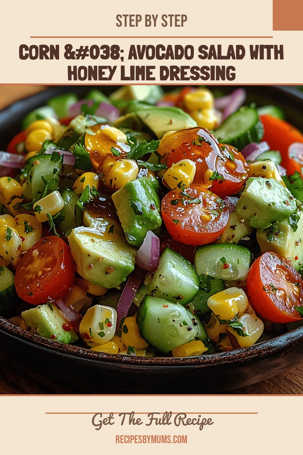Corn & Avocado Salad with Honey Lime Dressing