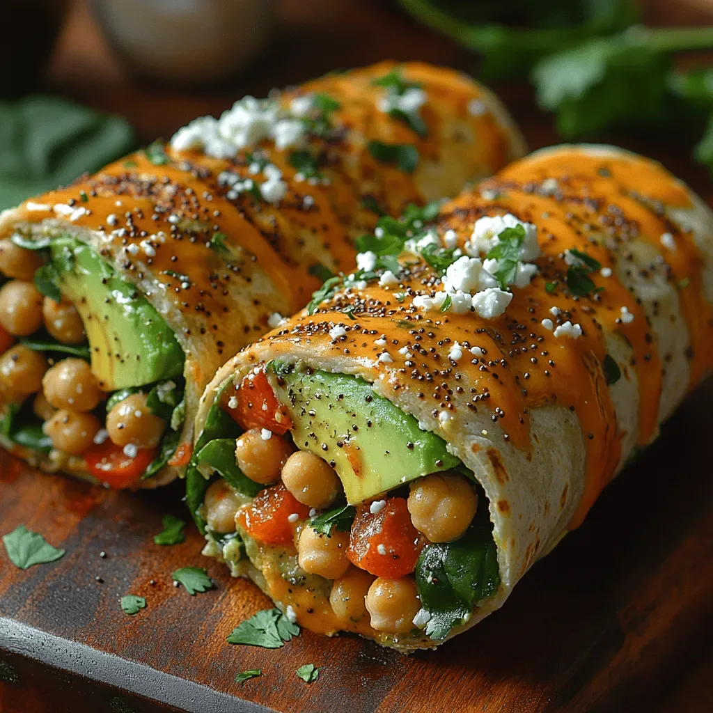 Roasted Red Pepper and Chickpea Wraps