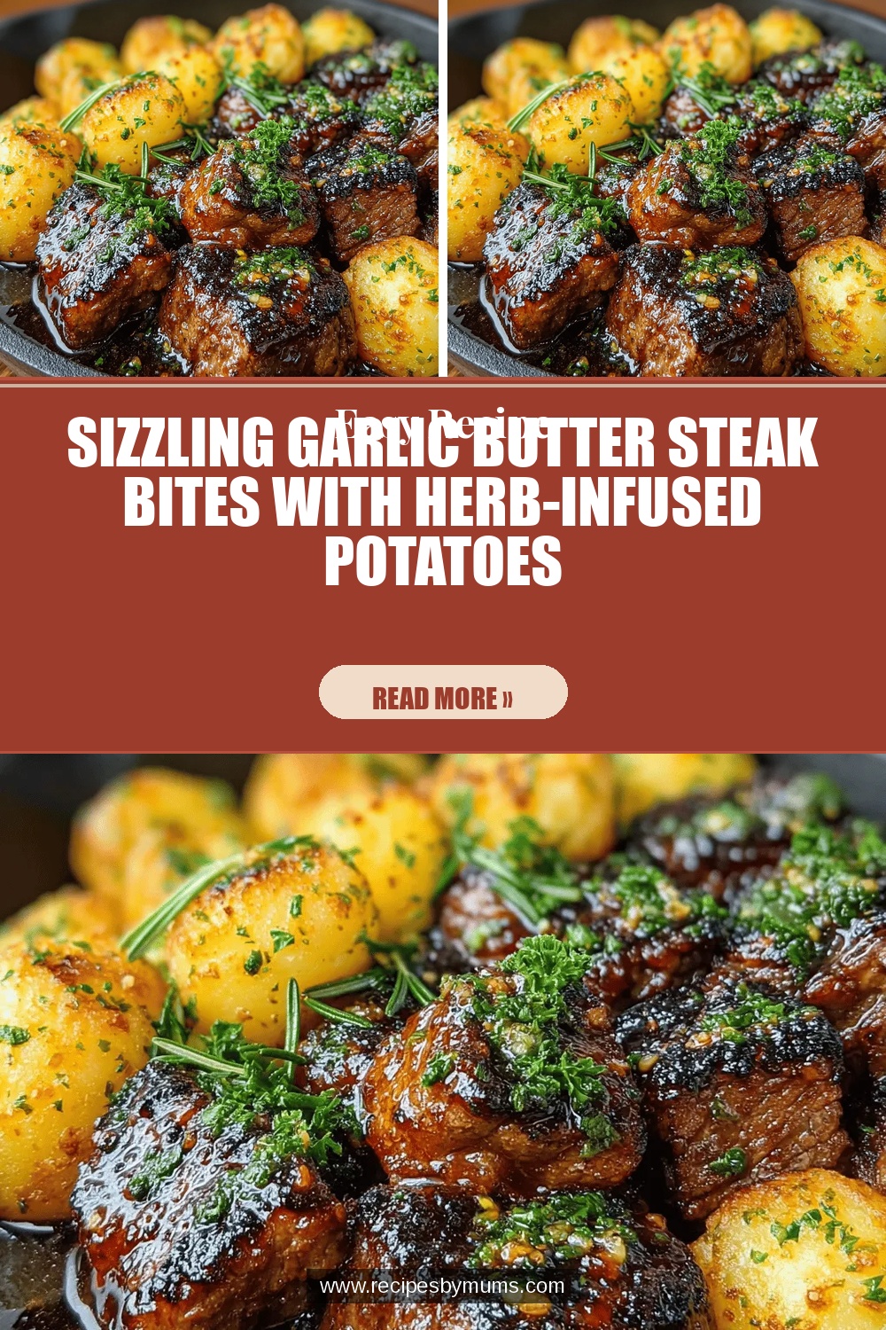 Sizzling Garlic Butter Steak Bites with Herb-Infused Potatoes