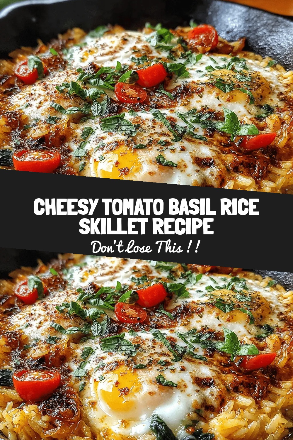 Cheesy Tomato Basil Rice Skillet Recipe