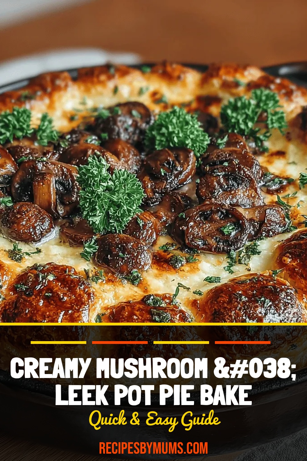 Creamy Mushroom & Leek Pot Pie Bake