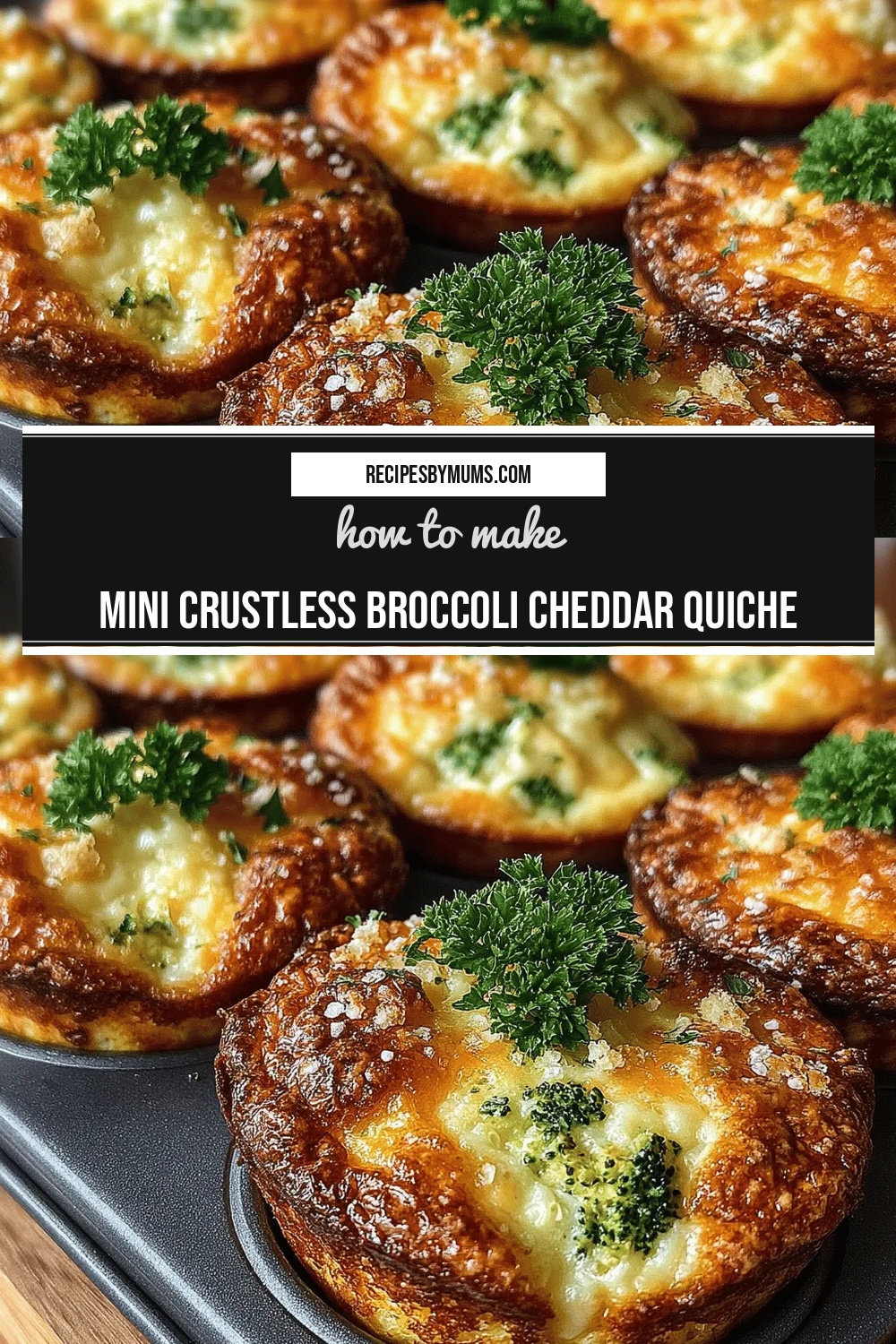 Mini Crustless Broccoli Cheddar Quiche