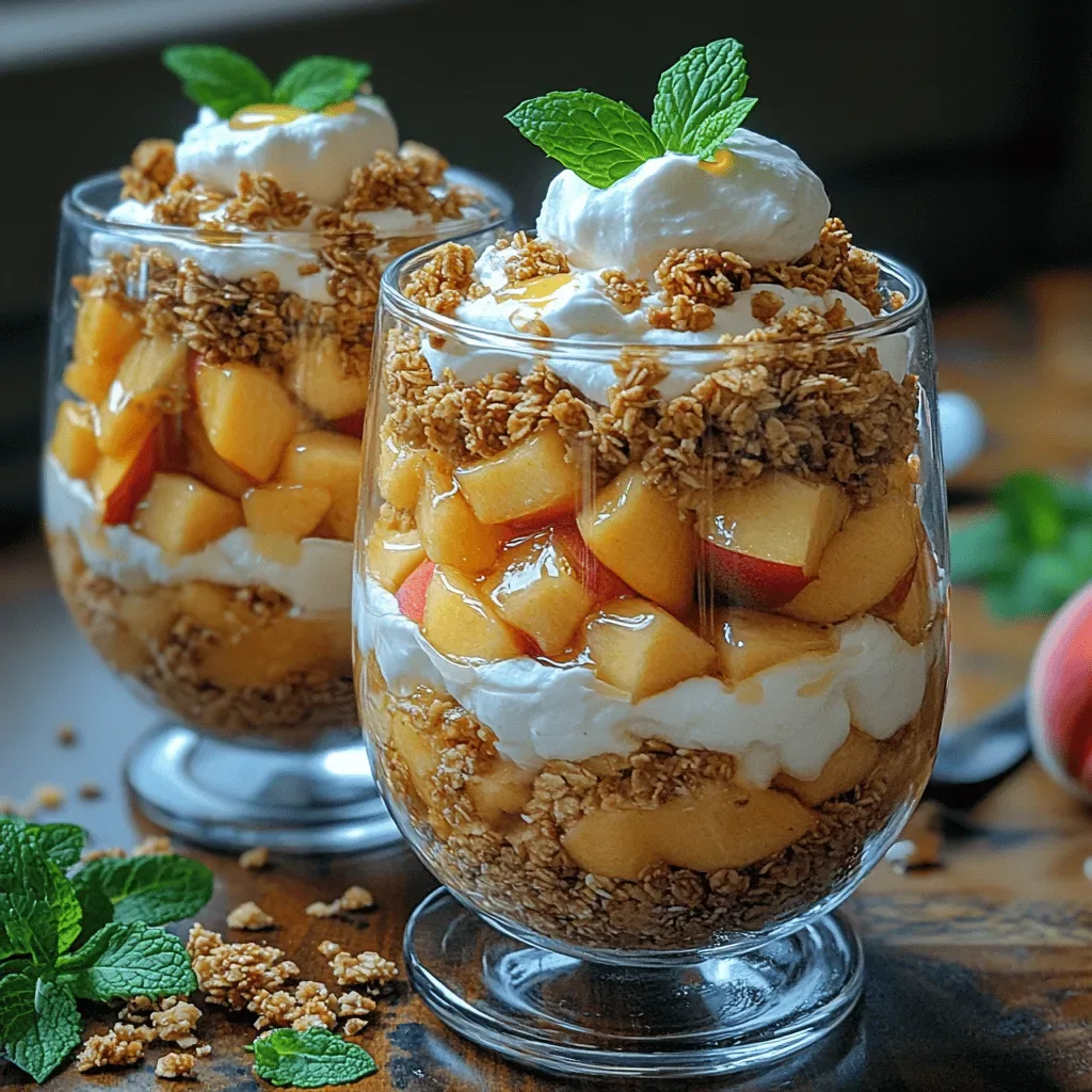 Tropical Bliss Coconut Cream Peach Parfaits