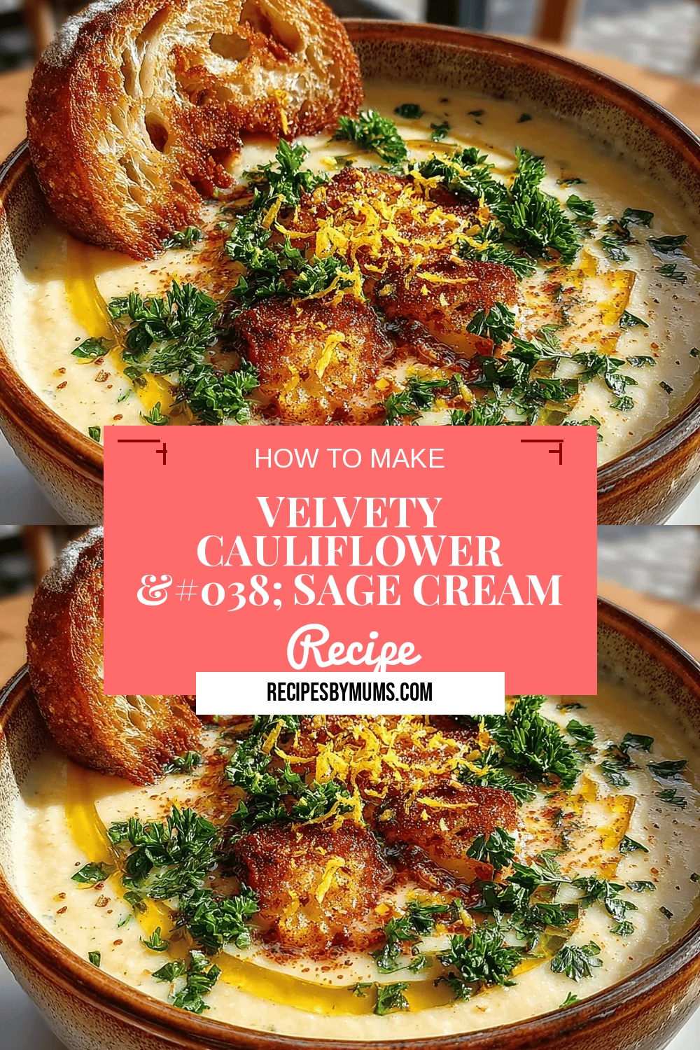 Velvety Cauliflower & Sage Cream Soup