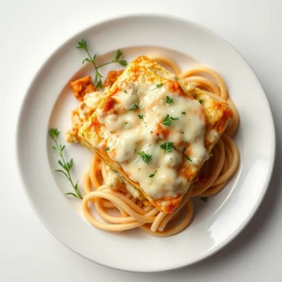 Turkey Chicken Alfredo Lasagna Bake