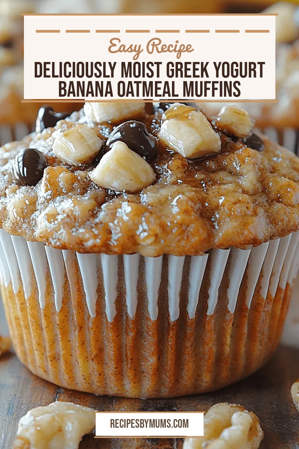 Deliciously Moist Greek Yogurt Banana Oatmeal Muffins