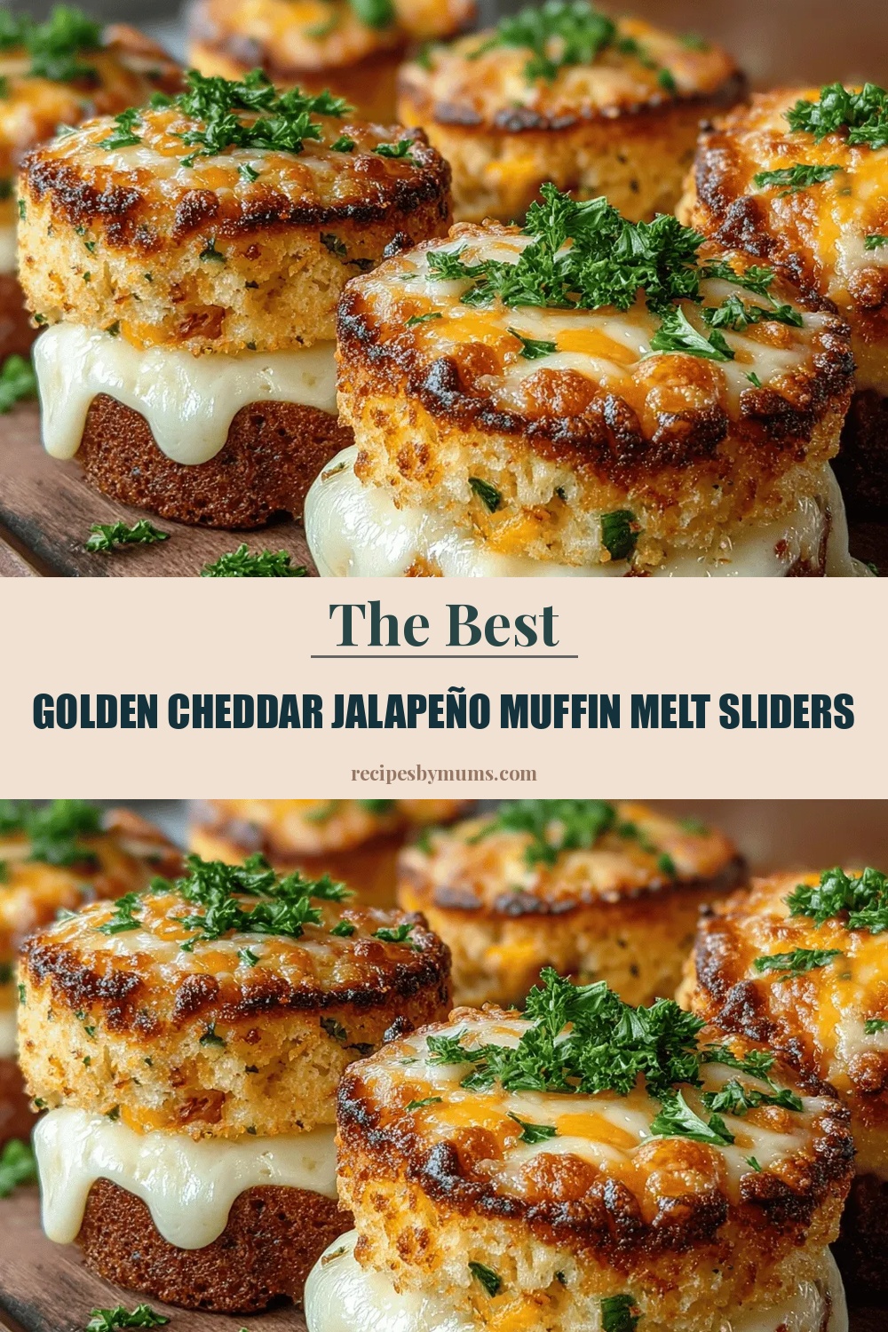 Golden Cheddar Jalapeño Muffin Melt Sliders
