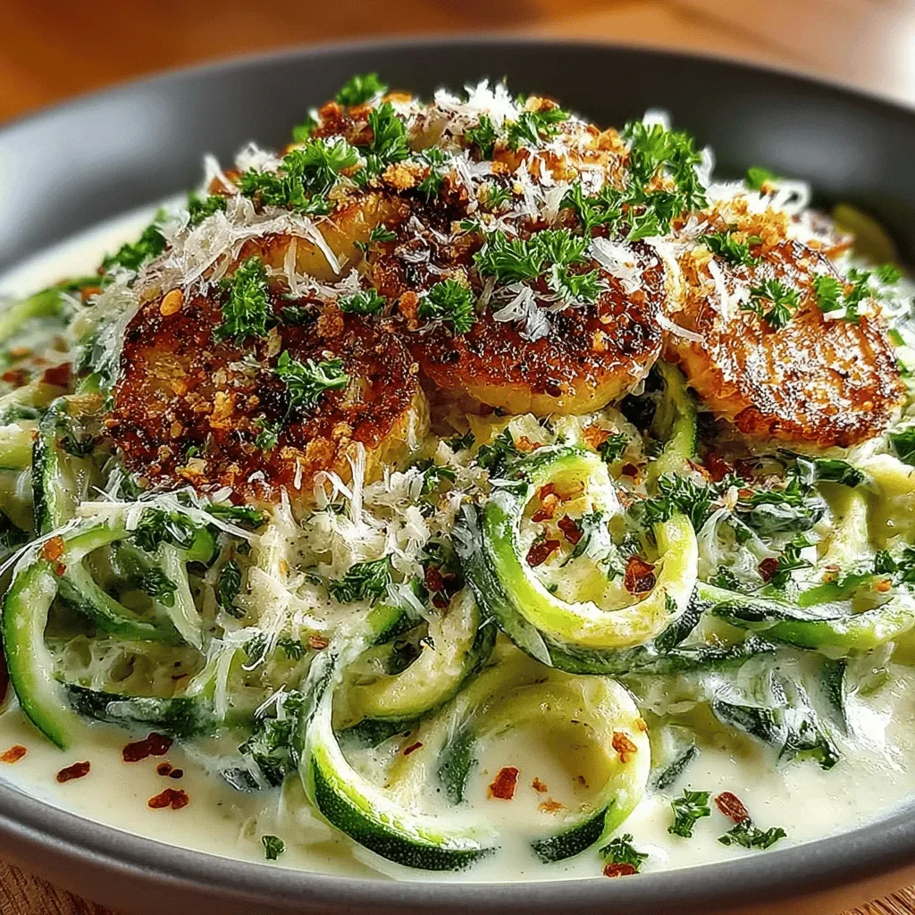 Creamy Garlic Parmesan Zoodles