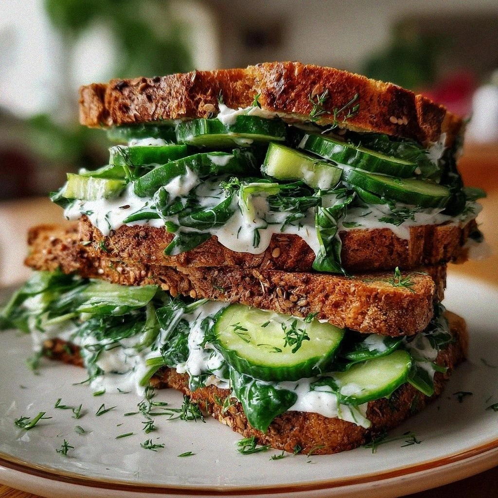 15-Minute Perfect Cucumber-Spinach Sandwich Salad Bliss