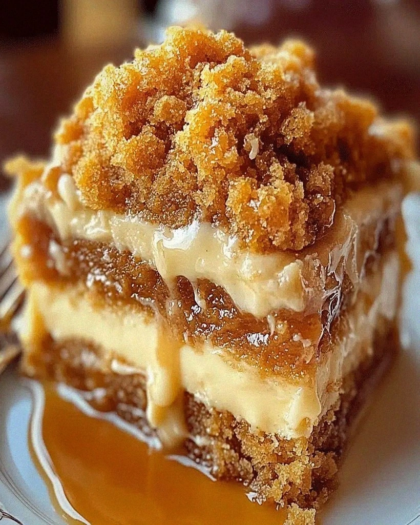 Autumn Pumpkin Spice Crumble Cake with Sweet Topping