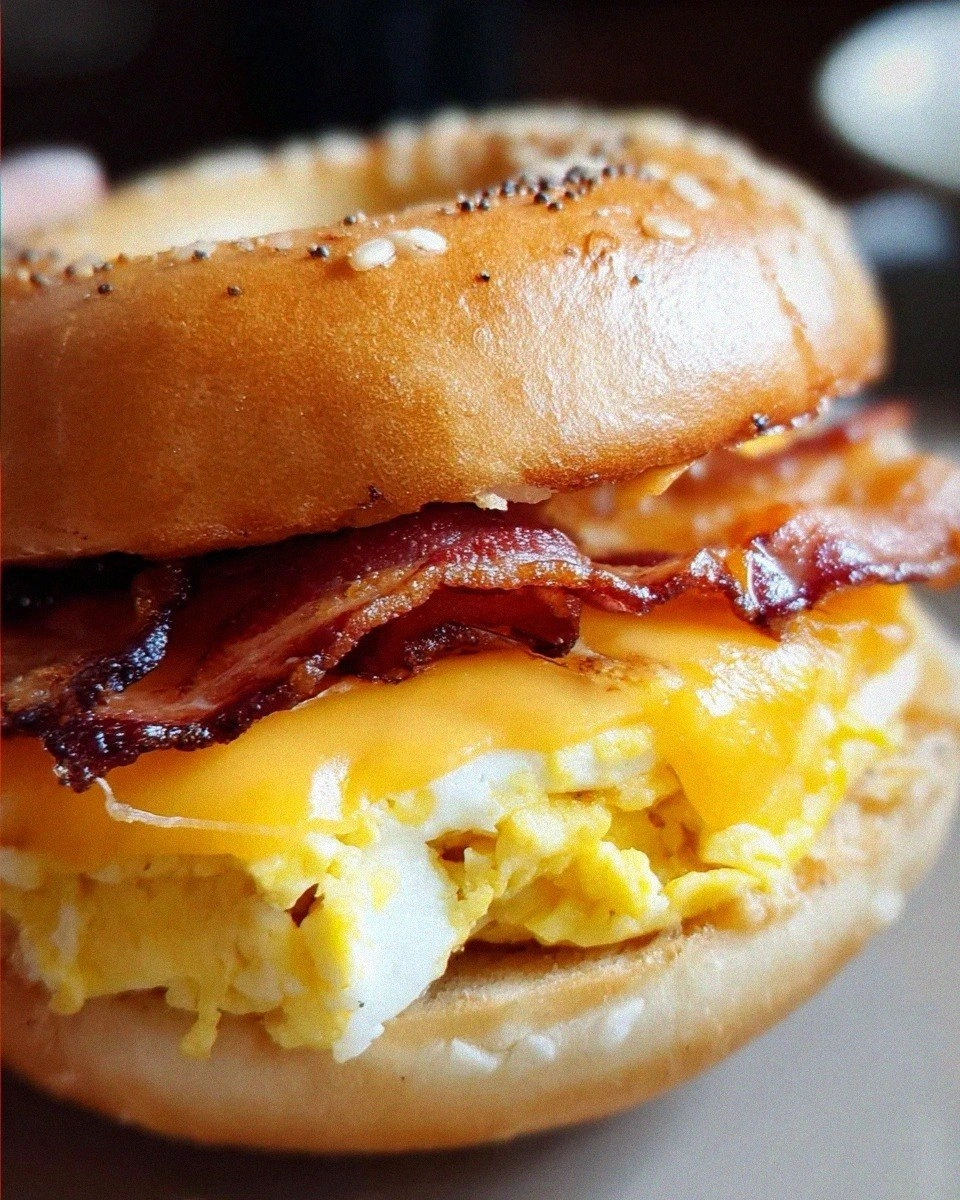 Bacon Egg Cheese Bagel Sandwich