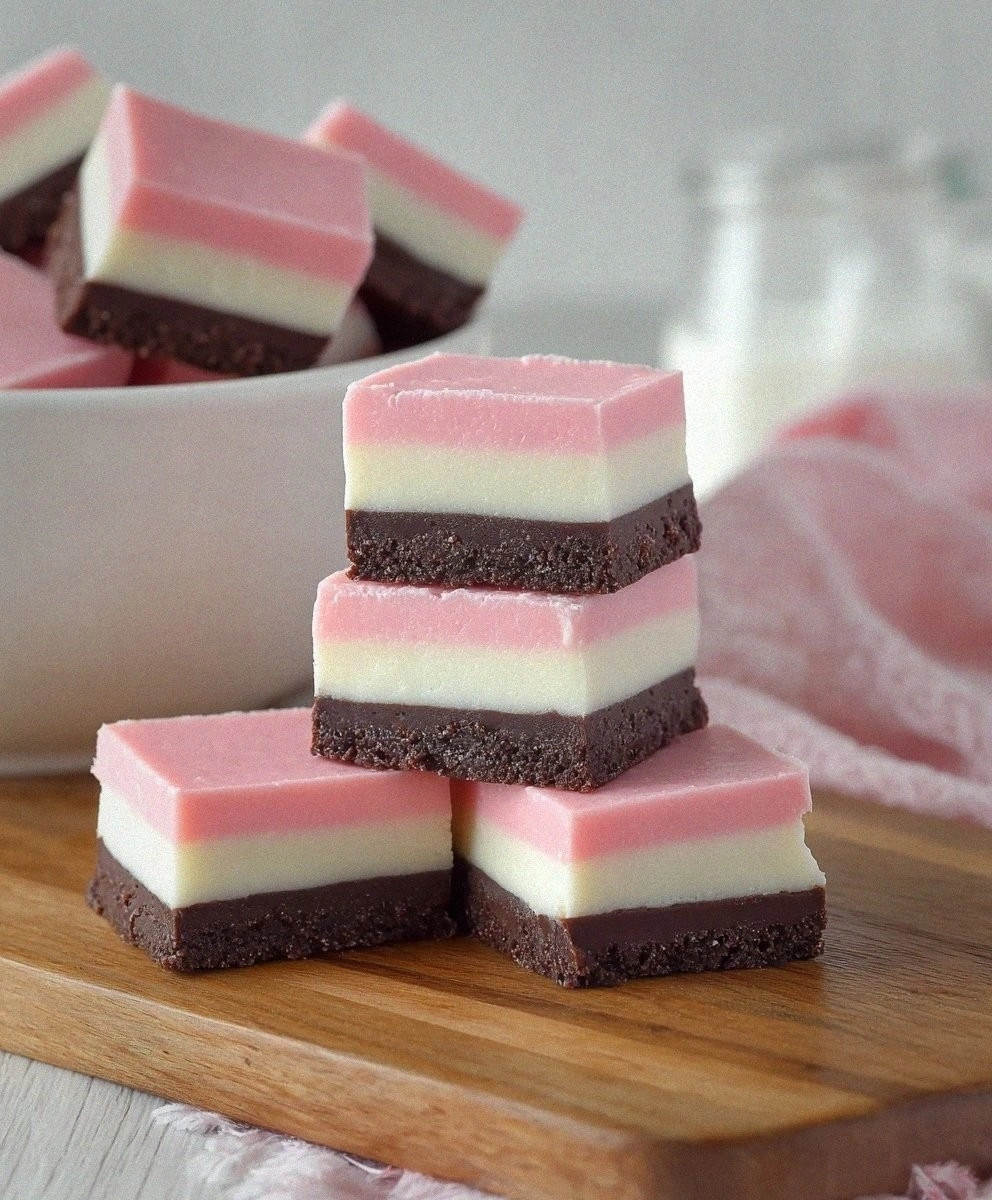 Brownie Neapolitan Fudge (No-Bake Layered Fudge)