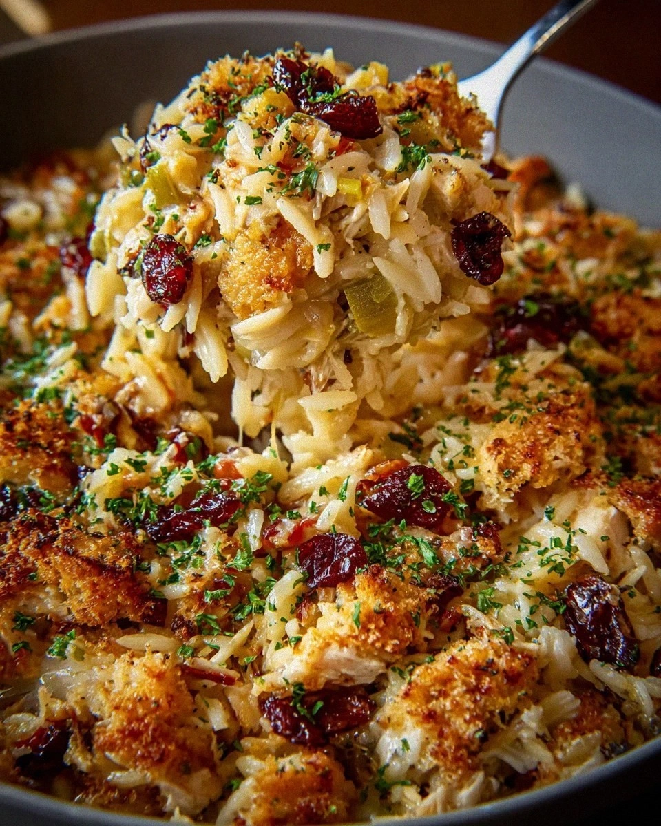 Chaos Thanksgiving Turkey Orzo Casserole