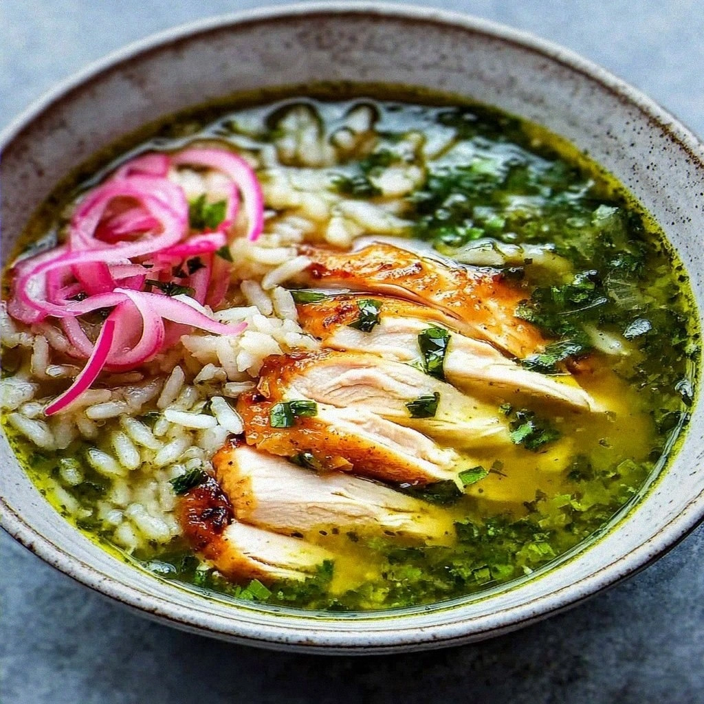 Comforting Green Herby Chicken and Rice Soup Recipe