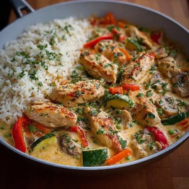 Creamy Chicken & Veggie Rice