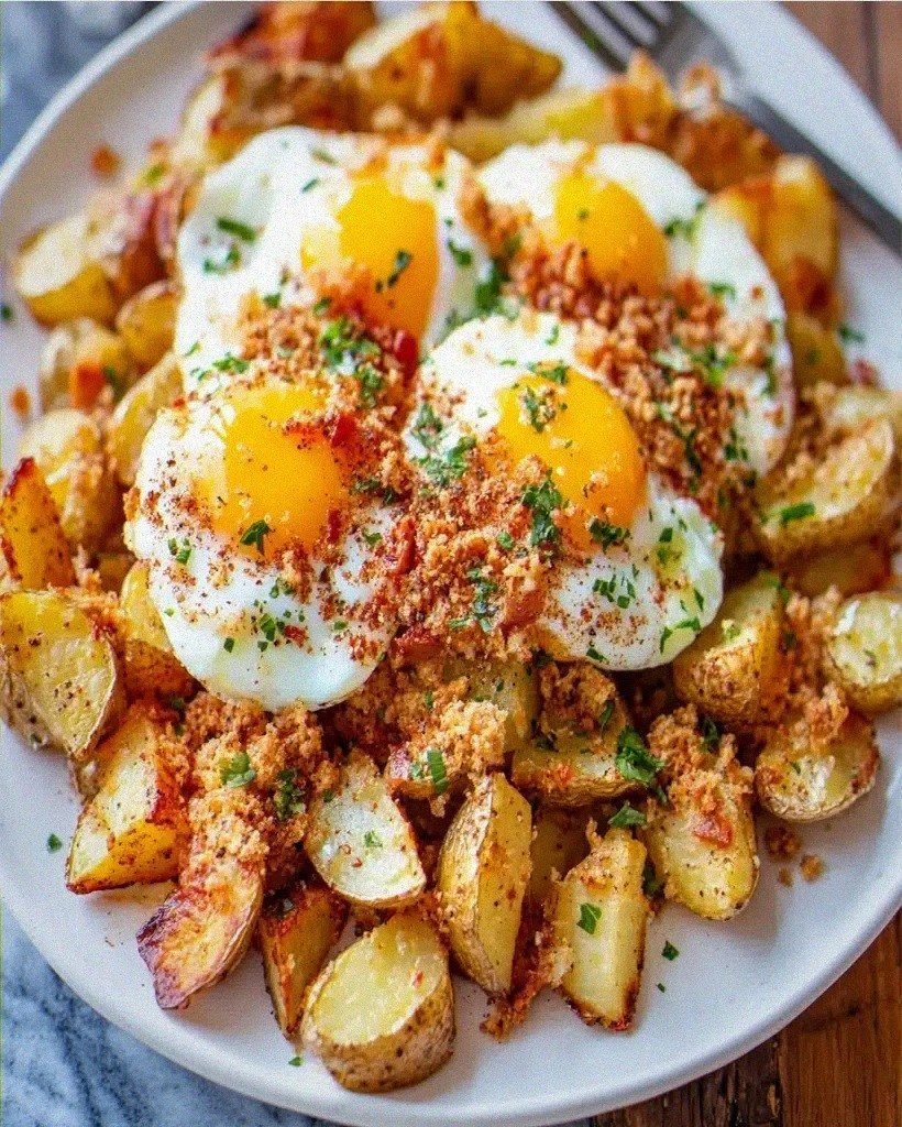 Delicious Spanish-Style Eggs with Crispy Roasted Potatoes
