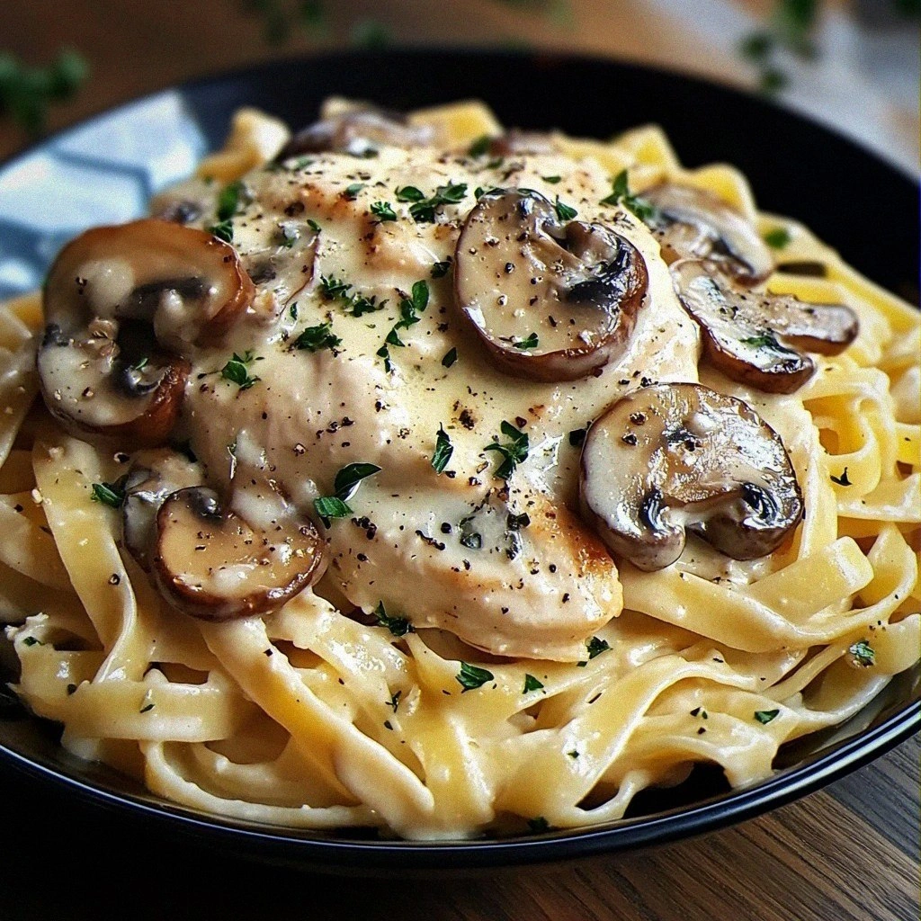 Discover the Creamy Delight of Chicken Mushroom Alfredo Today!