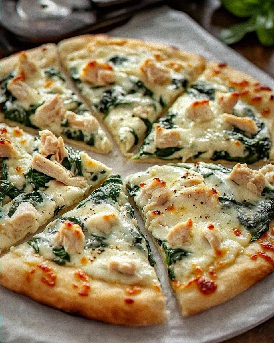 Garlic Chicken Spinach White Pizza Will Wow Your Taste Buds!