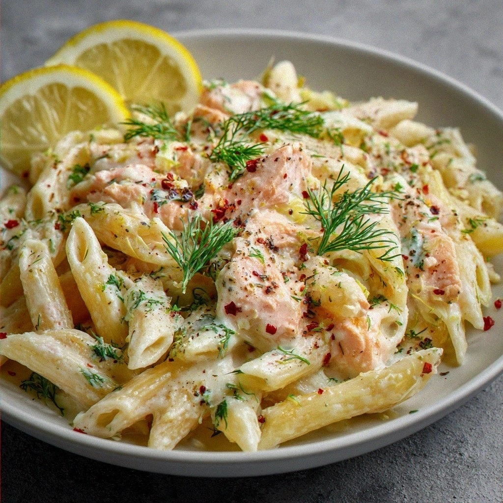 Lemon Dill Salmon Pasta